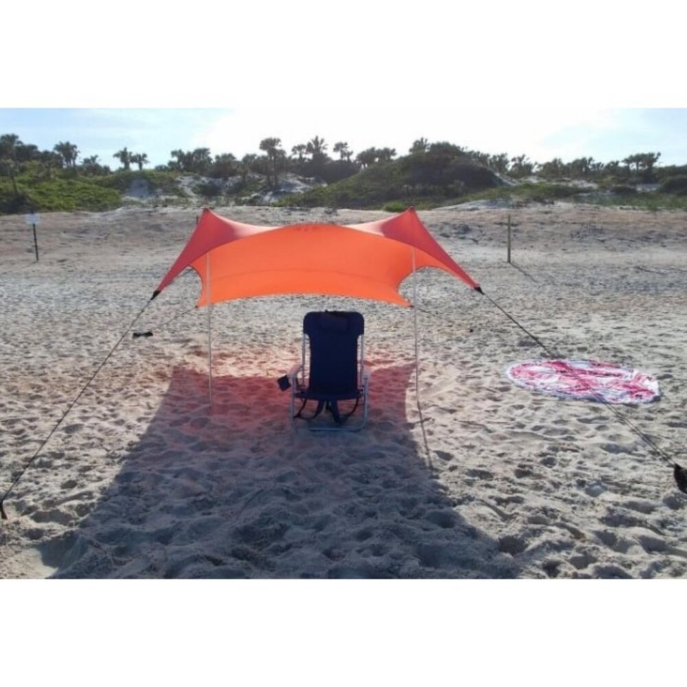 Beach Tent with Sand Anchor, Portable Canopy Sun Shelter, 7 x 7ft